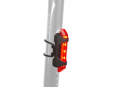Dviračio lempa Author A-Stake Mini USB (juoda/raudona-lens)