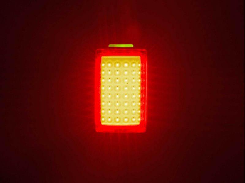 Dviračio lempa Author A-Square USB CobLed 100 liumenai (juoda/raudona-lens)