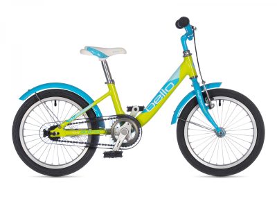 Author Bello 16" 2023 9" vaikiškas dviratukas Lime // Arctic Blue Bicy cue